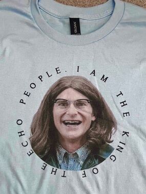 Crispin Glover funny weird cult movie light blue size Large Unisex T-shirt